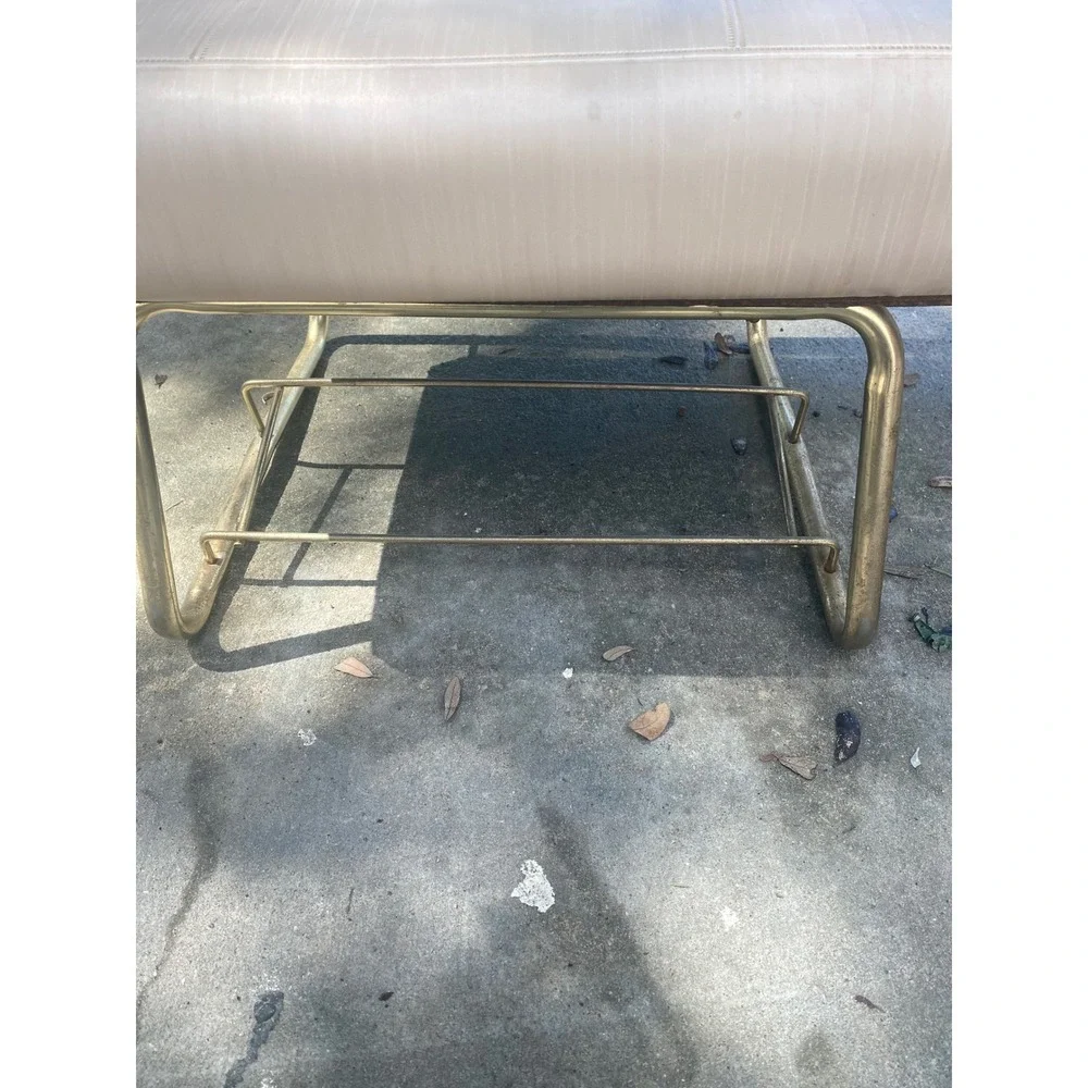 Vintage Pearl-Wick Valet Chair Mid Century Modern Brass Wood Suit‎ Stand Rack